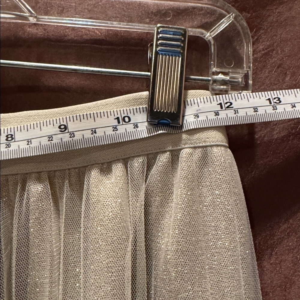 Apricot Pearled Tulle A-Line Skirt Flowy Midi Formal Prom NWT - Picture 7 of 8